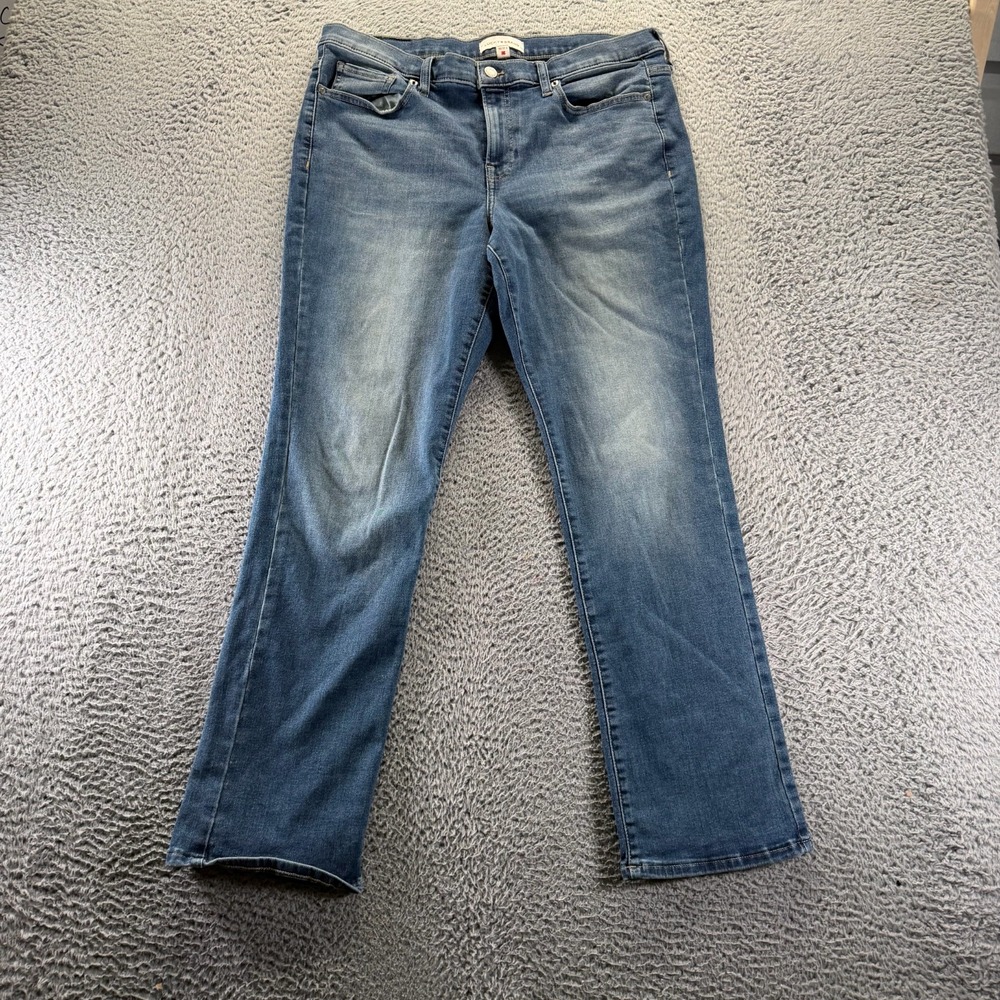 Lucky Brand Sweet Womens 14 Jeans Blue Denim Straight Leg Mid-Rise Faded Stretch